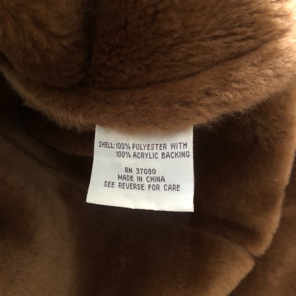 Carolina Colours Womens Size M Tan Genuine Suede Leather Faux Fur Shearling Coat - Picture 11 of 12